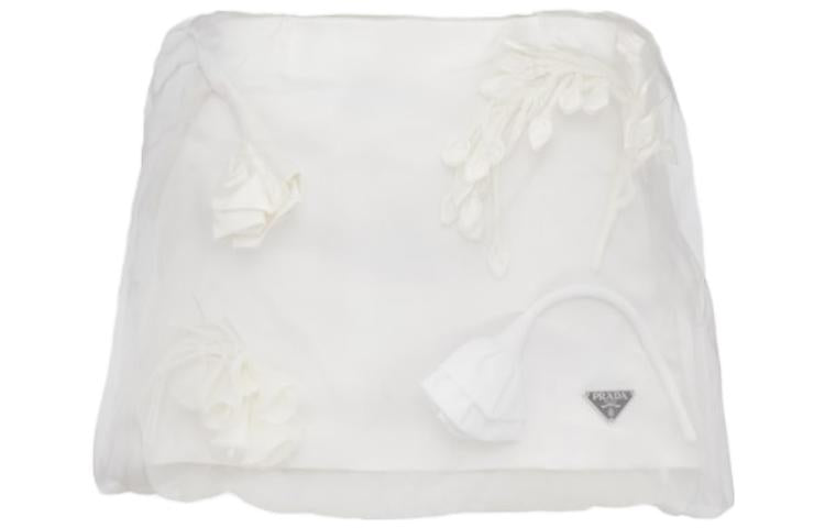 PRADA Embroidered Organza Miniskirt