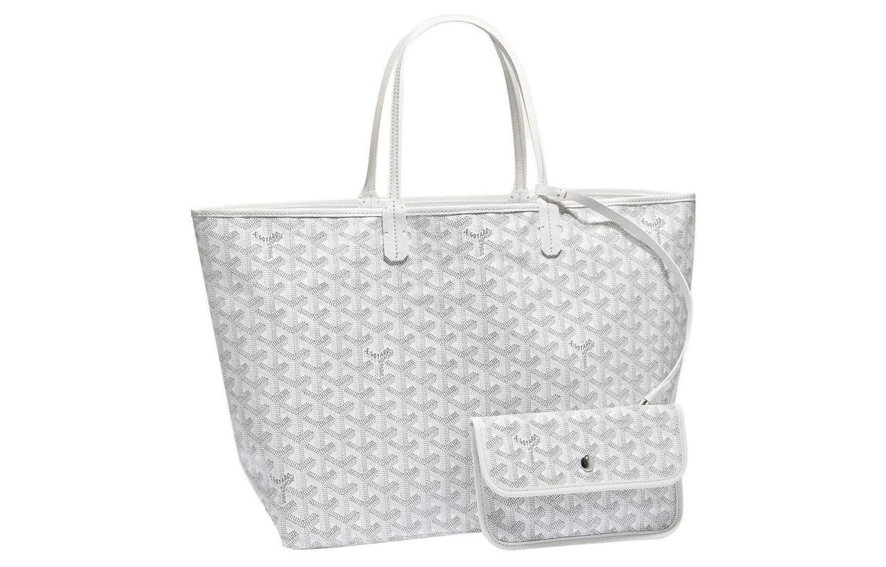 GOYARD Saint Louis Canvas With Leather Tote Shopping Bag Shoulder Bags Handbags Small Size Women's White/Yellow