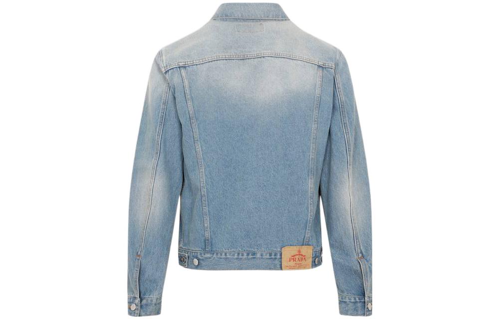PRADA Enamelled Tag Detailed Denim Jacket