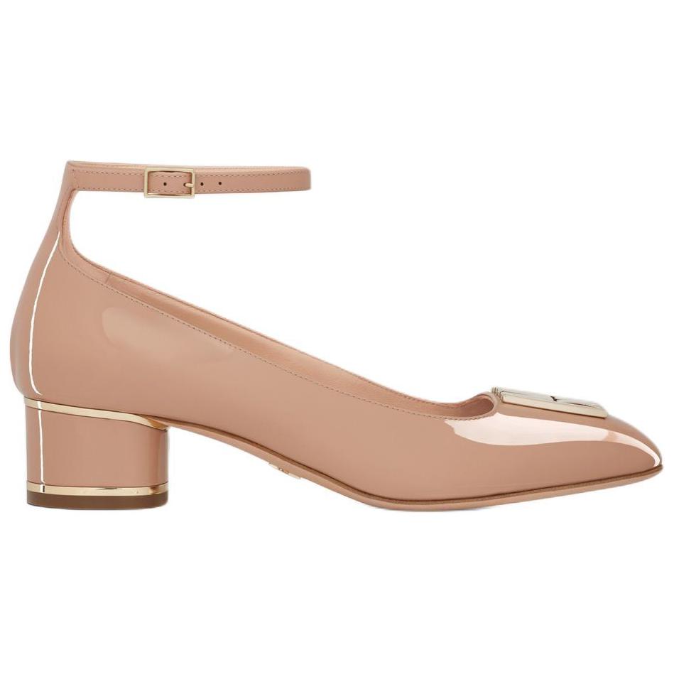 DIOR Miss Dior Chunky Heel High Heels 4cm Women's Nude