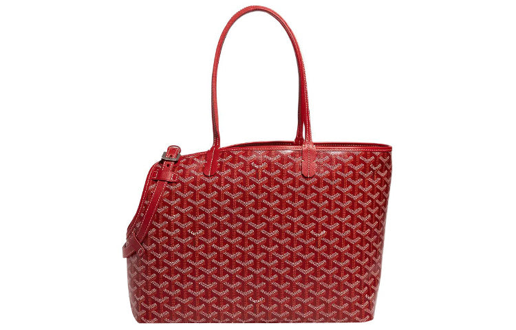 GOYARD Chien Gris Canvas With Leather Pet Bag Unisex Red