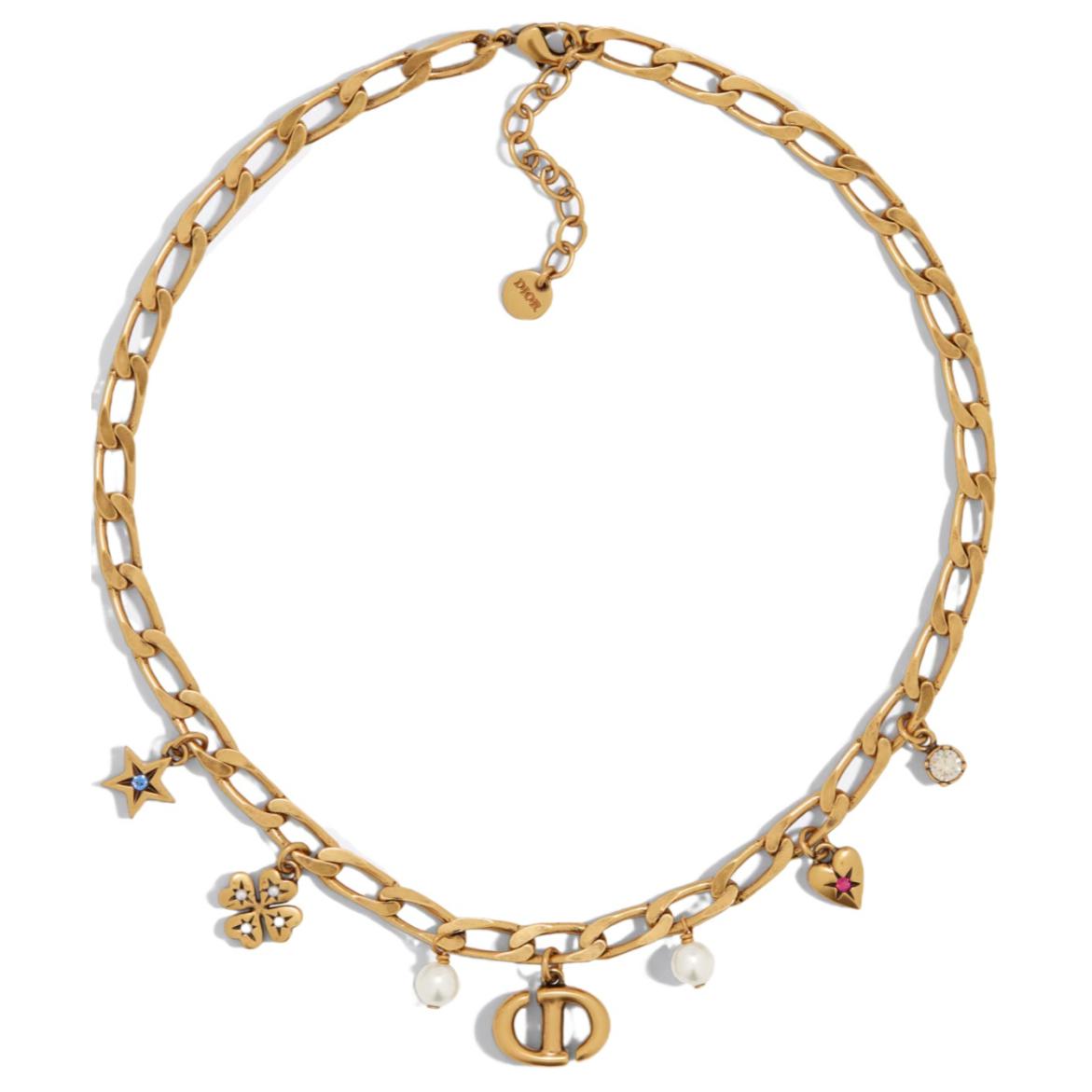 DIOR 2010s Logo charm Necklace
