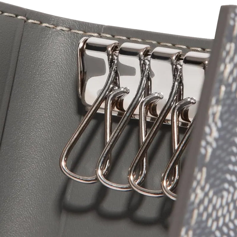 GOYARD SAINT-MICHEL Canvas With Leather Key Pouch Unisex Gray