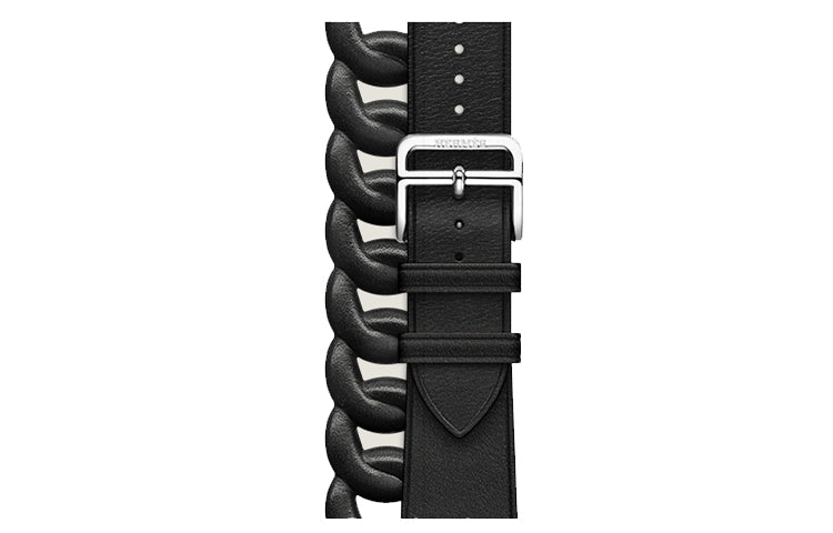 HERMES Apple Watch Calfskin Watch Refurbishing 41mm Unisex Black H0008661J89
