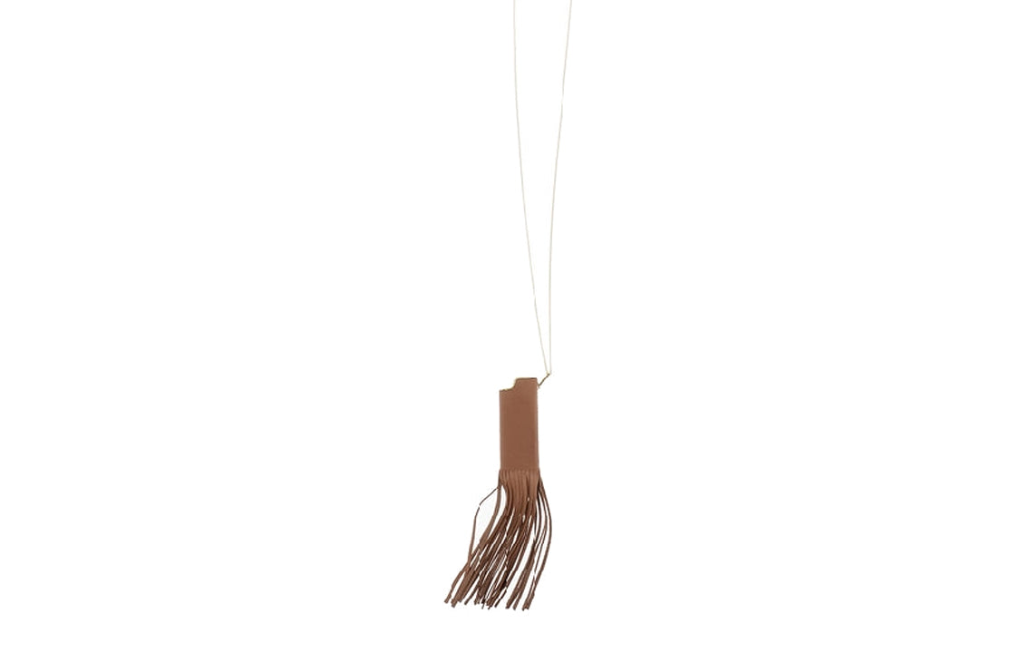 CELINE Brass Calfskin Necklaces Women's Brown