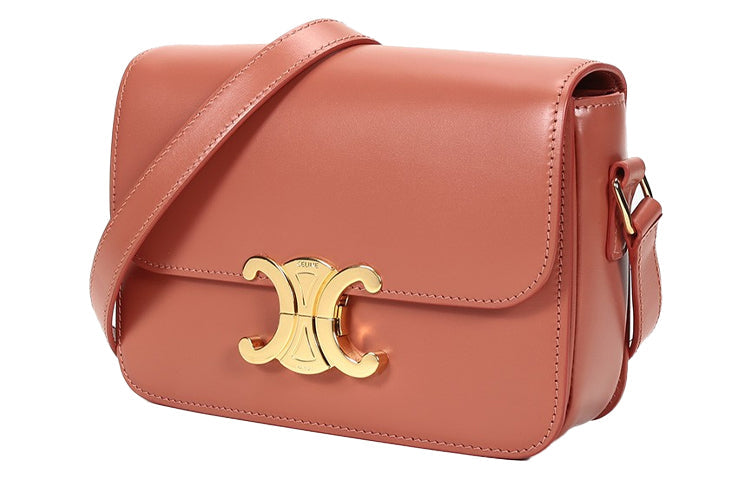 CELINE Cow Leather Crossbody Bag, Shoulder Bag Women's Litchi