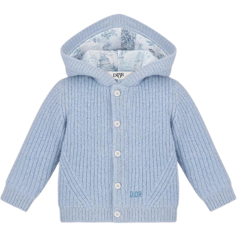 DIOR Jackets Coats Baby Hooded Cardigan Blue Infant And Toddler