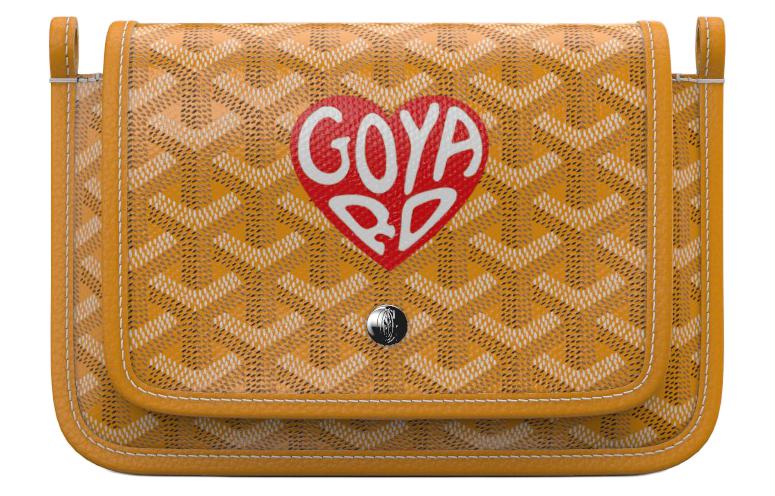 GOYARD Plumet Canvas With Leather Envelope Bag Crossbody Bag Shoulder Bag Unisex Yellow & Red Small Heart