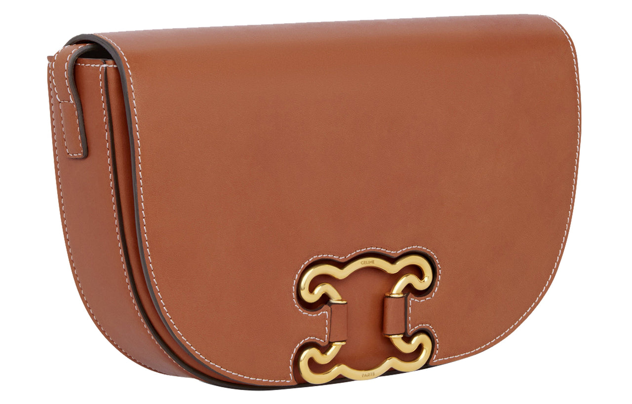 CELINE Calfskin Crossbody Bag Shoulder Bag Women's Brown