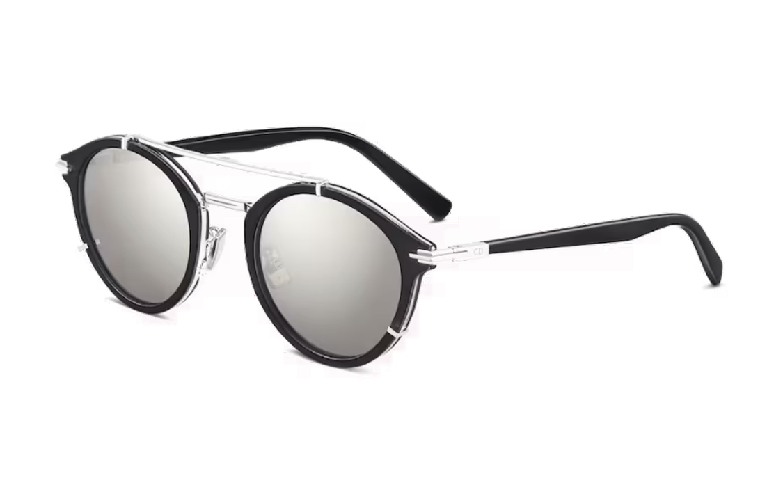 DIOR Acetate Irregular Shape Sunglasses Men's Black