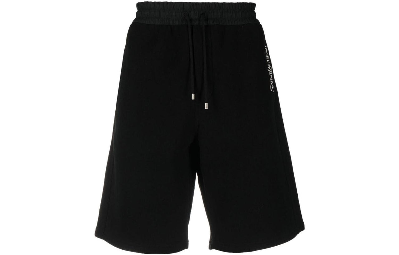 SAINT LAURENT Logo embroidered Cotton Shorts