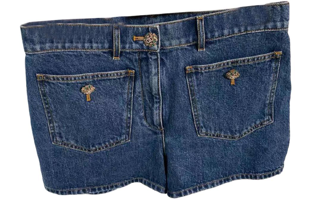 CHANEL Denim Shorts Women's Blue