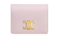 CELINE Shiny Cow Leather Card Holder Women's Light Pink