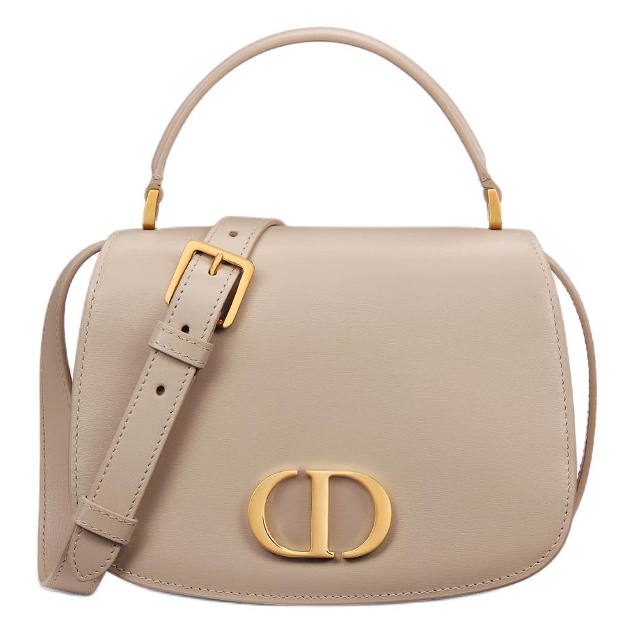 DIOR Calfskin Shoulder Bag Crossbody Bag Handbag Medium Size Women's Pink Beige