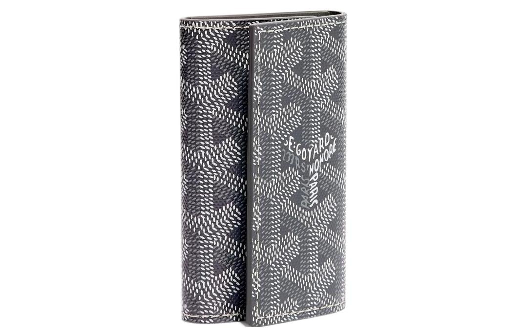 GOYARD SAINT-MICHEL Canvas With Leather Key Pouch Unisex Gray