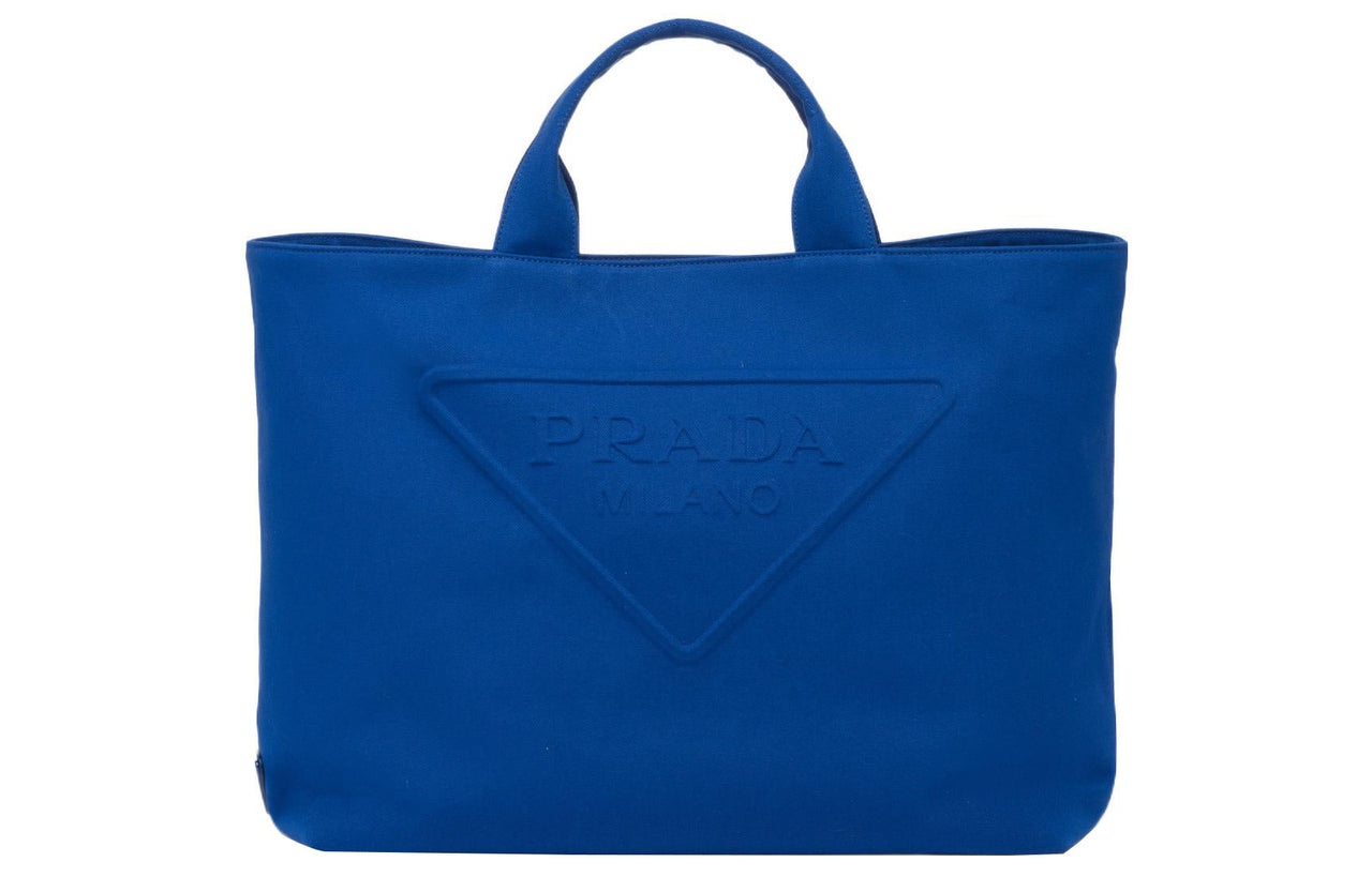 PRADA Canvas Tote Bag Shopping Bag Canvas Bag Shoulder Bag Crossbody Bag Handbag Regular Men's Dark Blue
