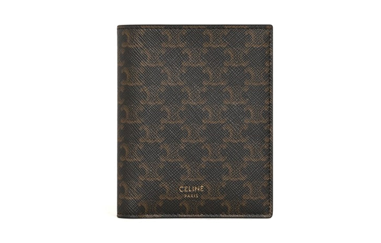 CELINE Canvas Card Holder Wallet Unisex Tawny