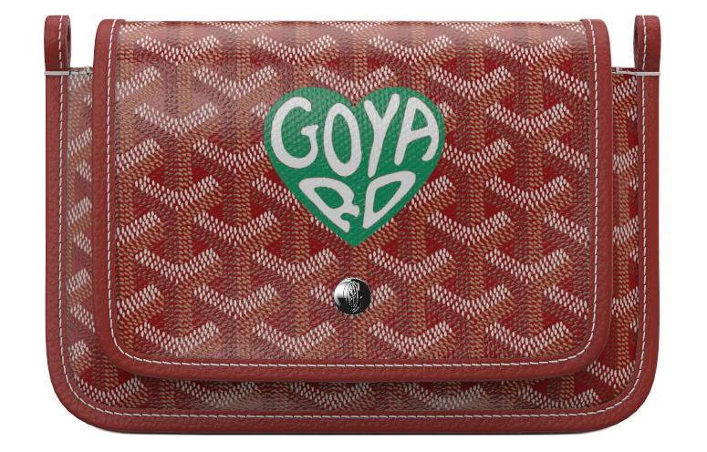 GOYARD Plumet Canvas With Leather Envelope Bag Crossbody Bag Shoulder Bag Unisex Red & Green Small Heart
