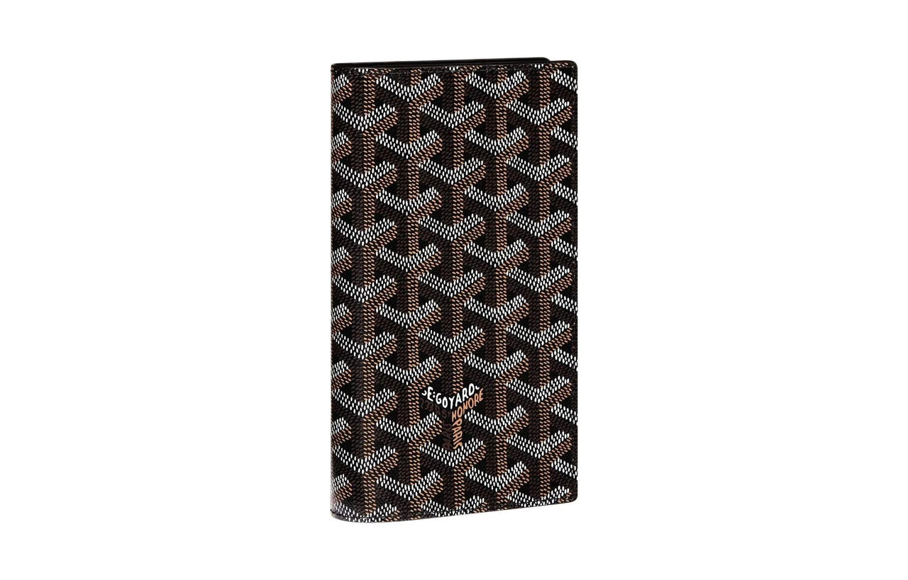 GOYARD SAINT-LAMBERT Canvas With Leather Cell Phone Pouch Wallet Men's Black