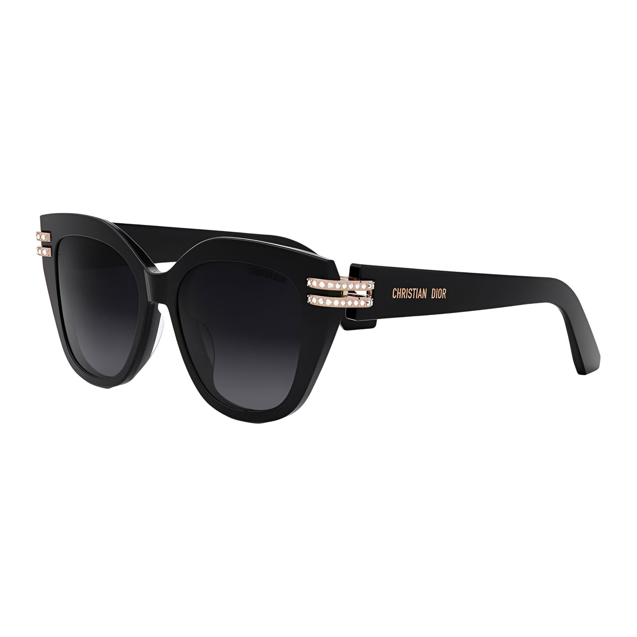 DIOR Metal Acetate Irregular Shape Sunglasses Women's Black