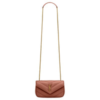 SAINT LAURENT LOULOU Lambskin Shoulder Bag, Crossbody Bag Mini Women's Red