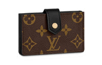 LOUIS VUITTON Canvas With Cow Leather Trim Card Holder Women's Brown