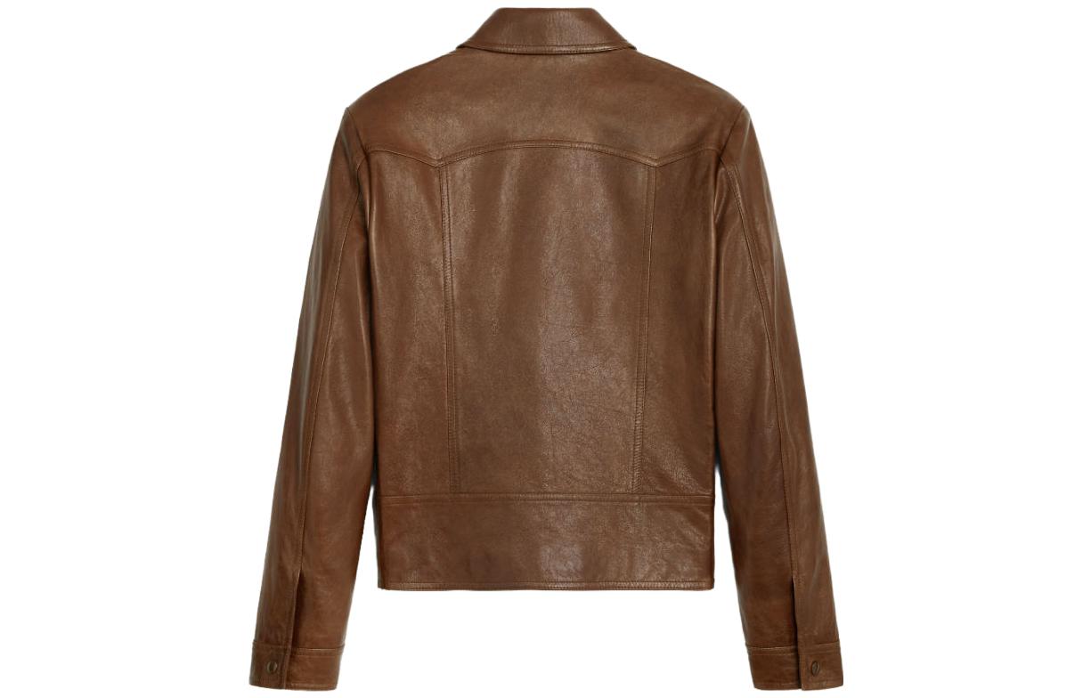 CELINE FW23 Leather Jacket Men's Brown