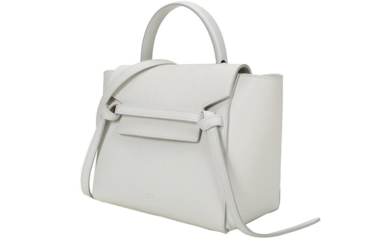 CELINE Belt Grained Calfskin Catfish Bag One Shoulder Handbag Crossbody Bag Women's Candy Color/White