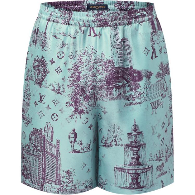 LOUIS VUITTON Printed Silk Shorts