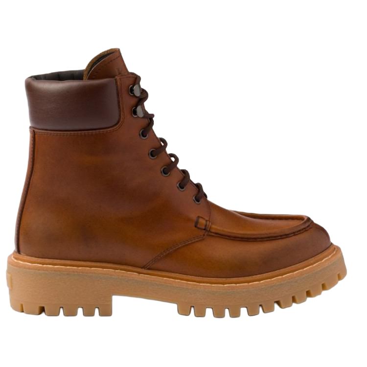 PRADA Cognac Ankle Boots 4.5cm Women's Brown