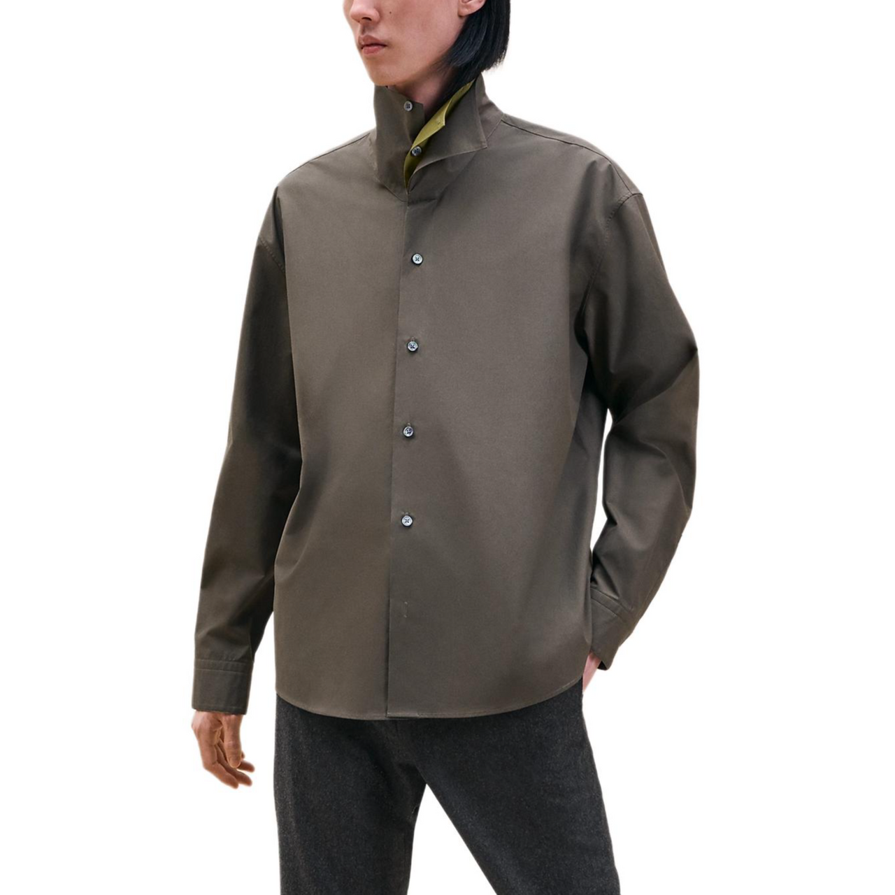 HERMES Shirts Men Dark Green