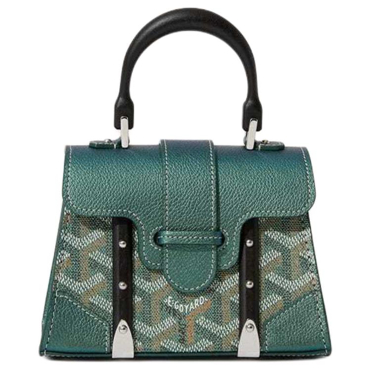 GOYARD Canvas With Calfskin Shoulder Bag Crossbody Bag Handbag Mini Women's Pearl Green