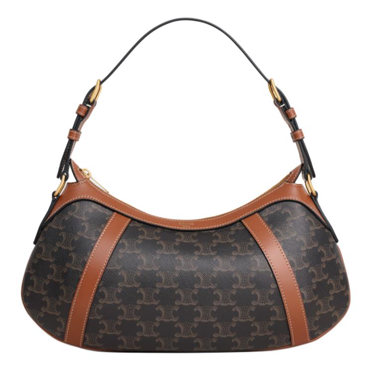 CELINE Cow Leather Hobo Bag, Handbag Women's Tawny
