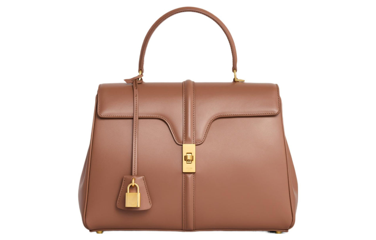 CELINE 16 Cow Leather Shoulder Bag Crossbody Bag Handbag Regular Women's Bronze