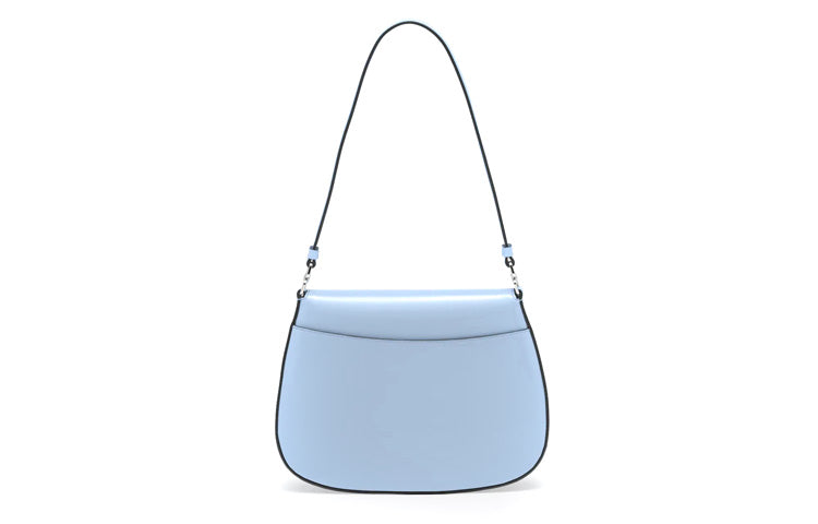 PRADA Cleo Shiny Leather Crescent Moon Bag Shoulder Bag Women's Sky Blue