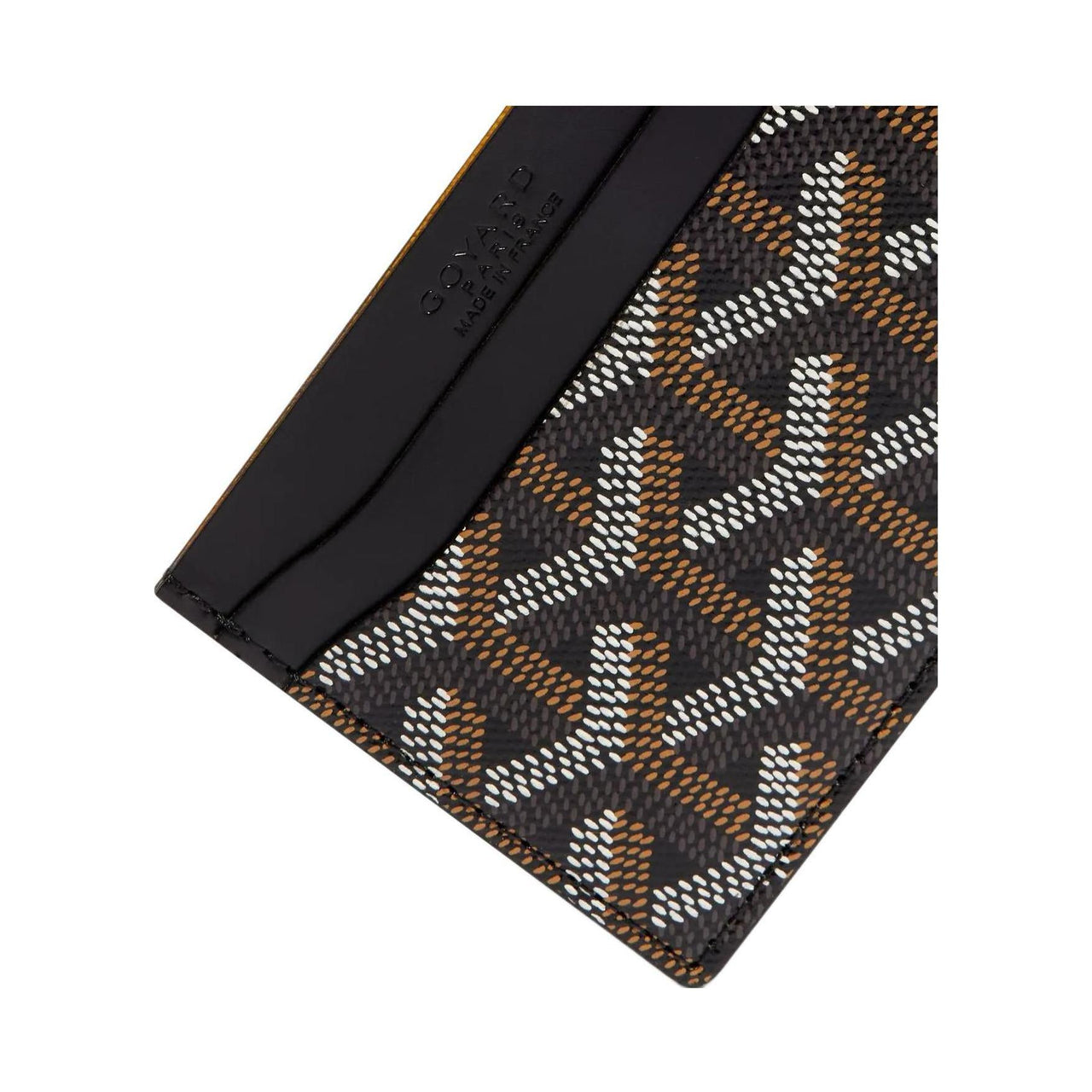 GOYARD Saint-Sulpice Canvas With Calfskin Card Clip Card Holder Unisex Black/Gray Pink Small Heart Design