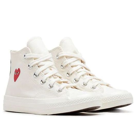 (PS) Converse x Comme des Garcons PLAY Single Heart Chuck Taylor All Star 70 Hi 'Milk' A08803C