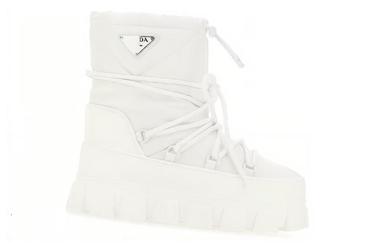 PRADA Crew Snow Boots 4cm Women's White