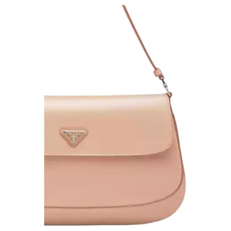 PRADA Cleo Shiny Leather Shoulder Bag Handbag Shoulder Bag Crossbody Bag Women's Blue Orchid Pink