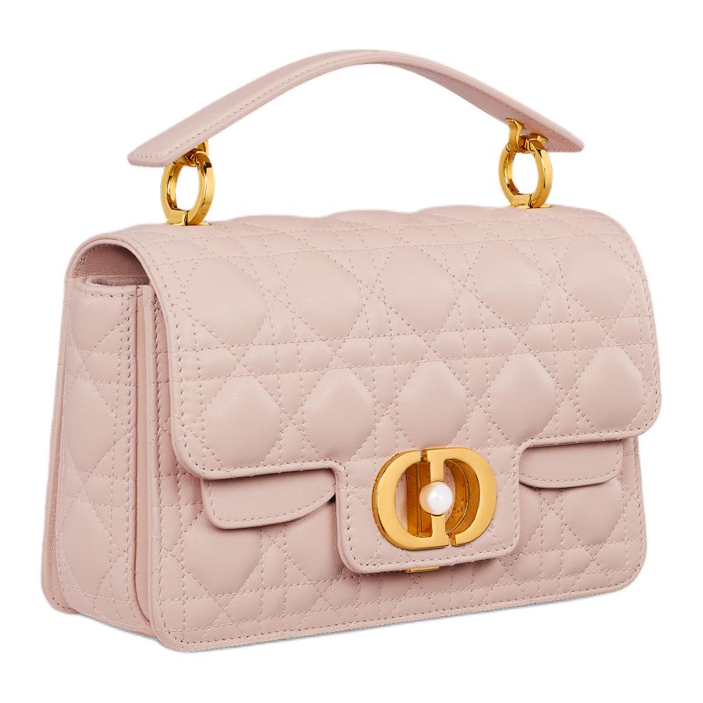 DIOR Wicker Pattern Cow Leather Shoulder Bag Crossbody Bag Handbag Small Size Women's Rouge Pink