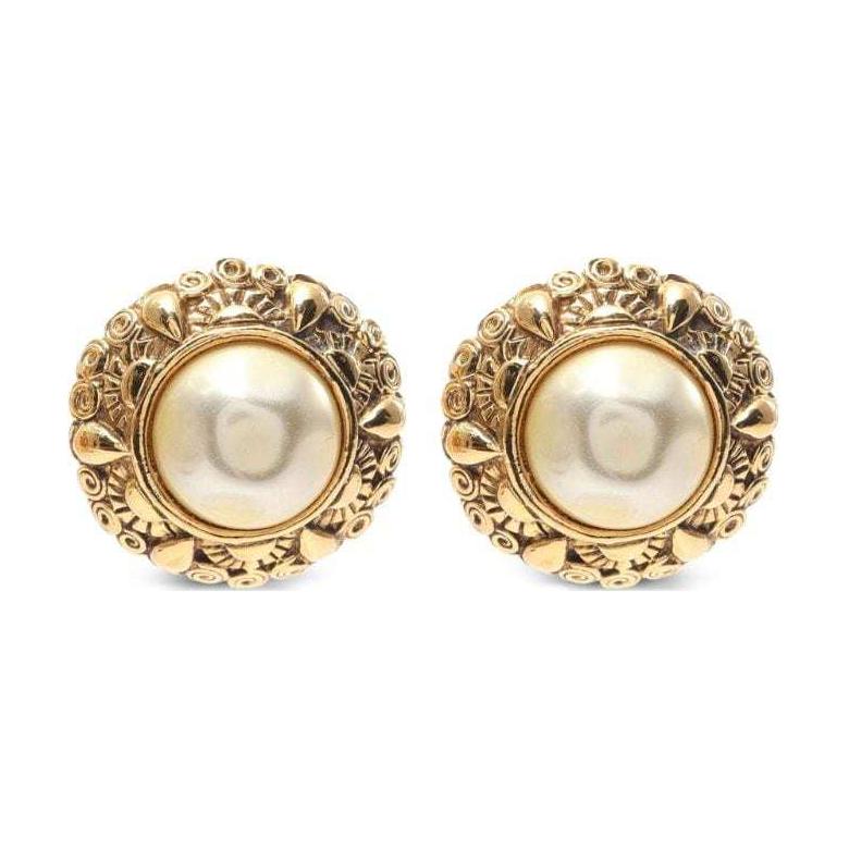 CHANEL 1984 Faux-pearl Clip-on Earrings