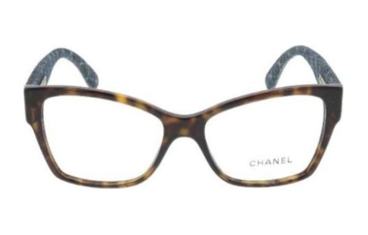 CHANEL - Rectangular Eyeglass Frames Unisex Tortoiseshell