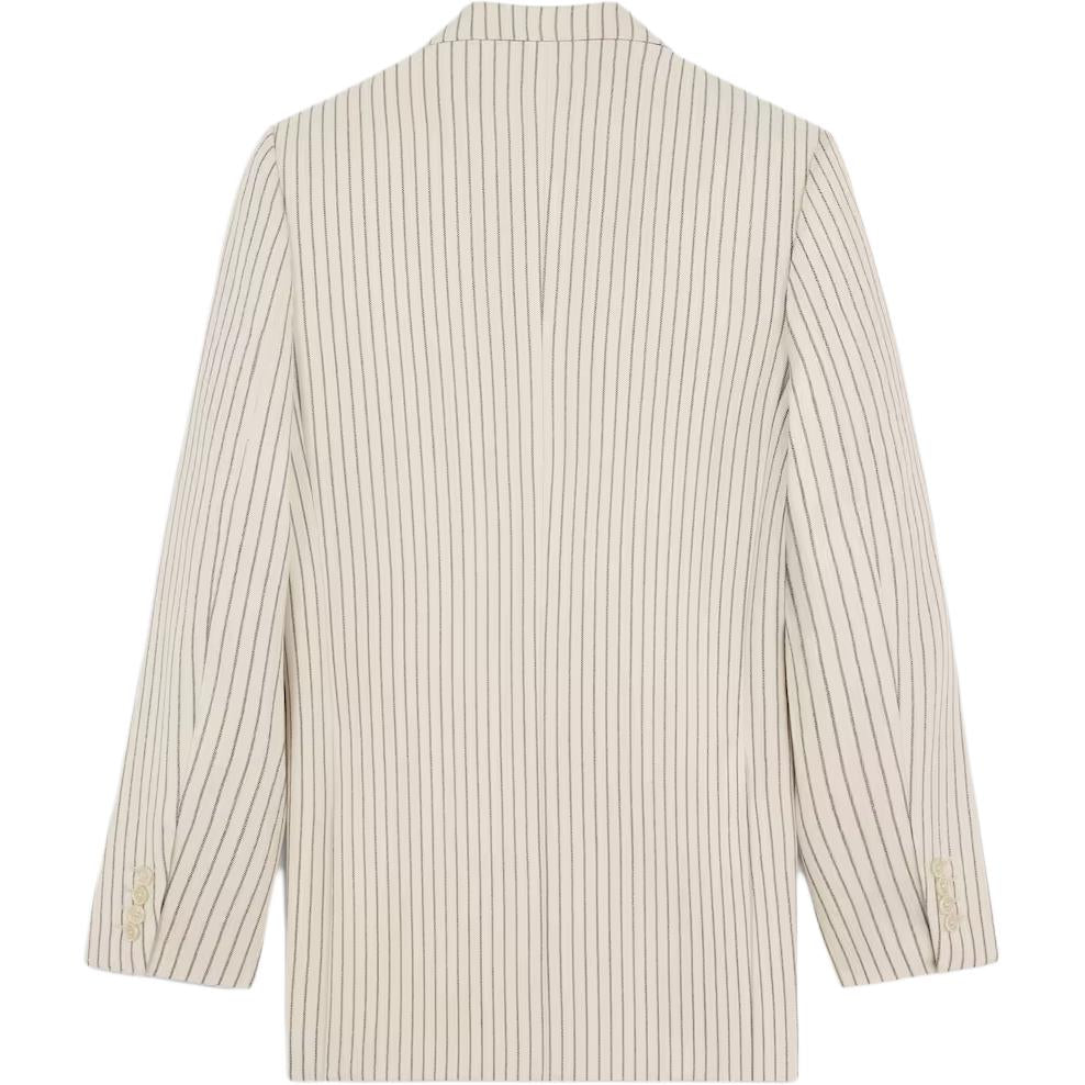 CELINE Camden Jacket In Striped Wool Gabardine