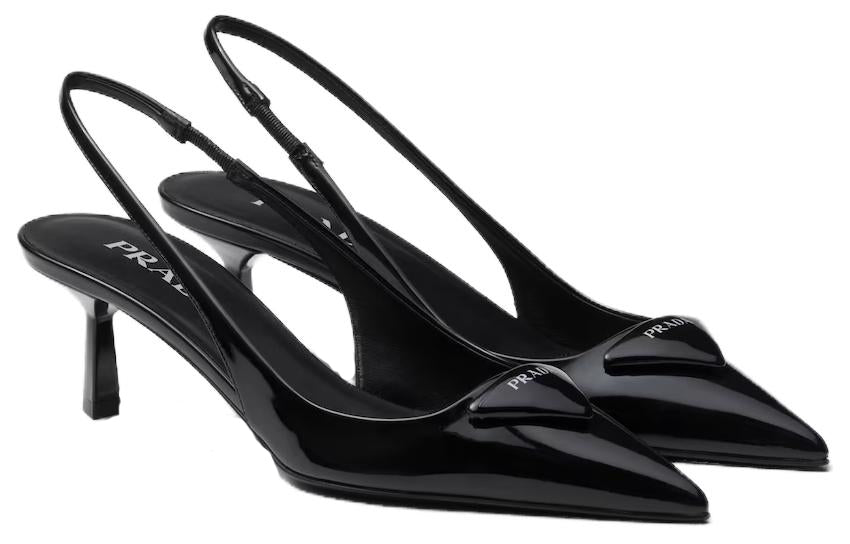PRADA 55mm Patent-leather Slingback Pumps