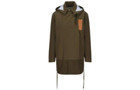 LOEWE Parka Coats Women's Khaki Green