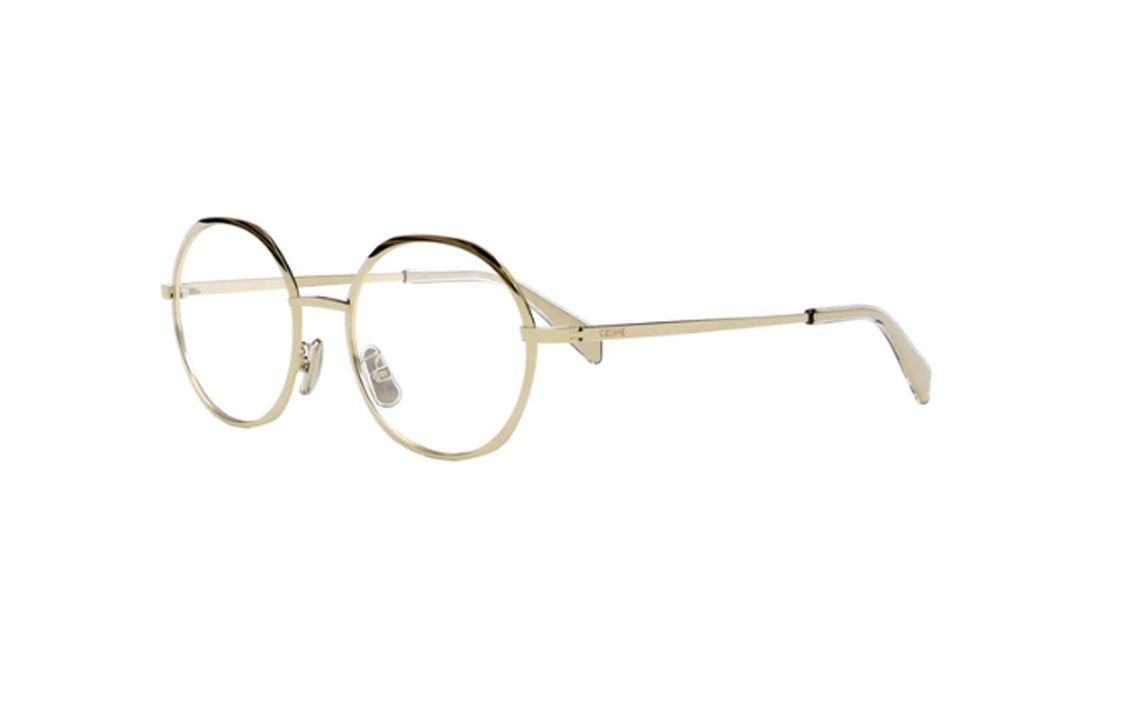 CELINE Metal Round Eyeglass Frames Women's Gold