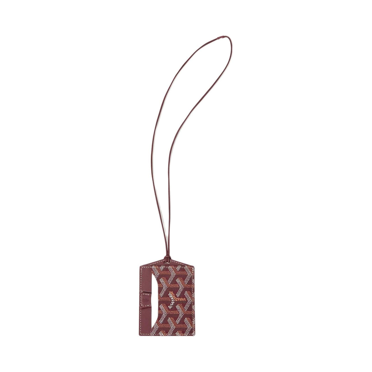 GOYARD Goyardine Canvas With Vauzelles Calfskin Card Holder Unisex Burgundy