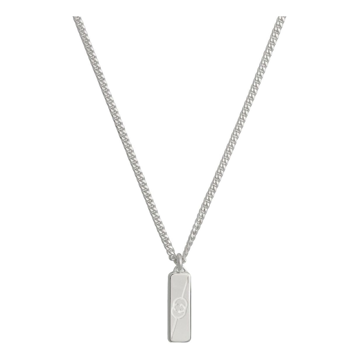 (WMNS) Gucci Diagonal Interlocking G Necklace 'Silver' 774055-J8400-8106