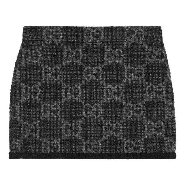 (WMNS) Gucci Tonal GG Tweed Skirt 'Dark Grey' 774516-ZAPA4-1074