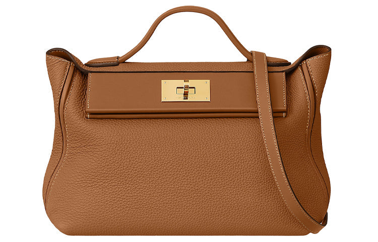 HERMES 24/24 Togo With Swift Calfskin Handbag Women's Gold
